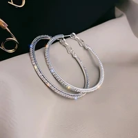 diamond big hoop round earrings exaggerated unique earrings womens jewelry gifts 2022 new fashion trend exquisite wholesale