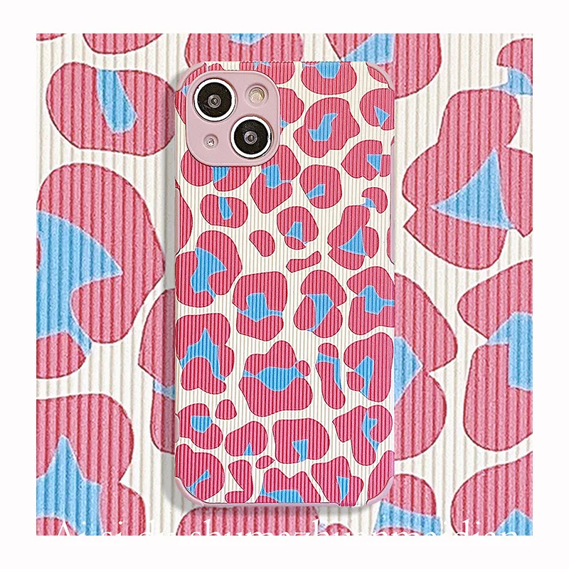 

Pink Leopard Print Phone Case For iPhone 12 11 Pro Max 13 XR X XS Max 7 8 Plus Protection Back Cover For iPhone 11 12 13 Pro