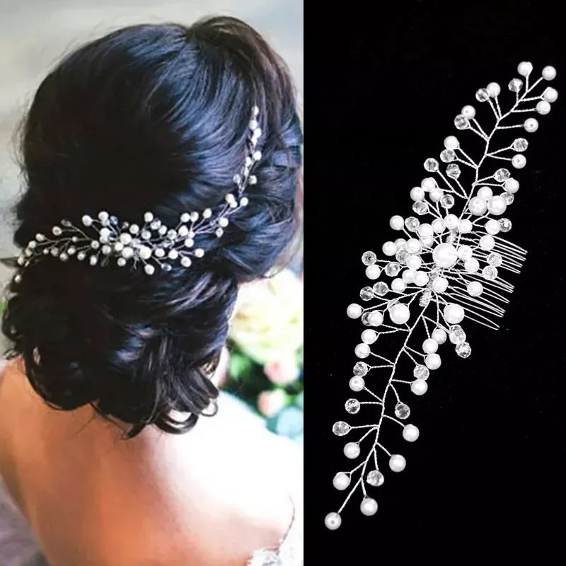 

NEW IN Pearl Rhinestone Wedding Hair Combs Hair Accessories for Women Accessories Hair Ornaments Jewelry Bridal Headpiece Hair C