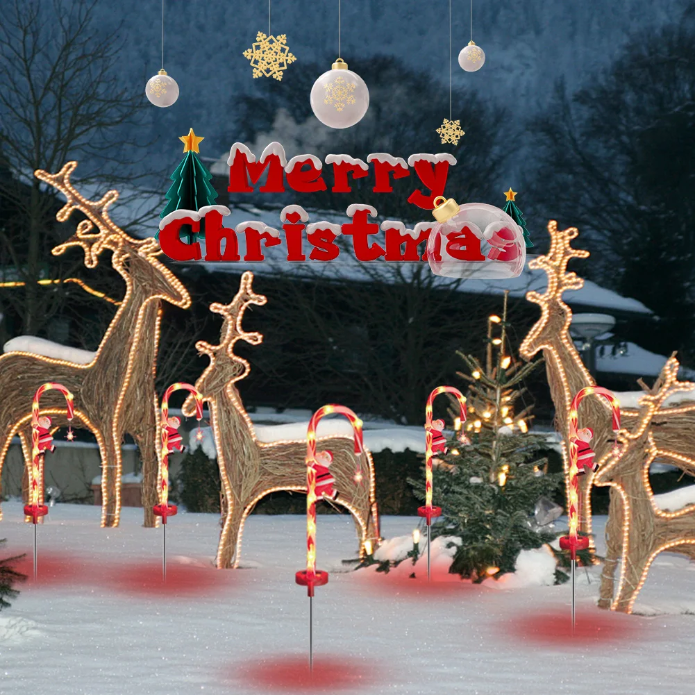 2 упаковки светильников с снежным цветком Санта IP65 Водонепроницаемый