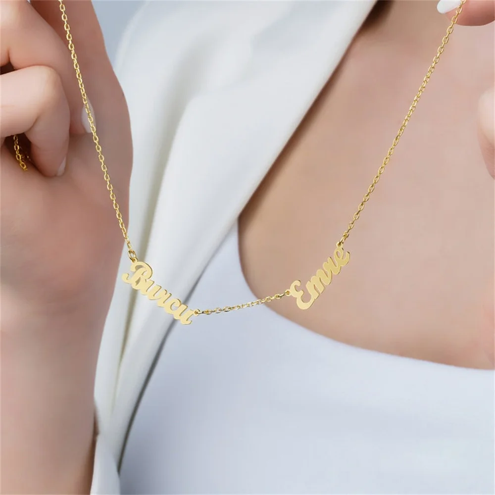 Women Stainless Steel Personalized Family/Sibling/Friendship Jewelry Custom Best Friend Name Pendant Neelaces Summer Beach Gift |