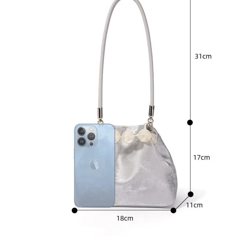 Женская сумка через плечо UKF с ракушкой и бусинами