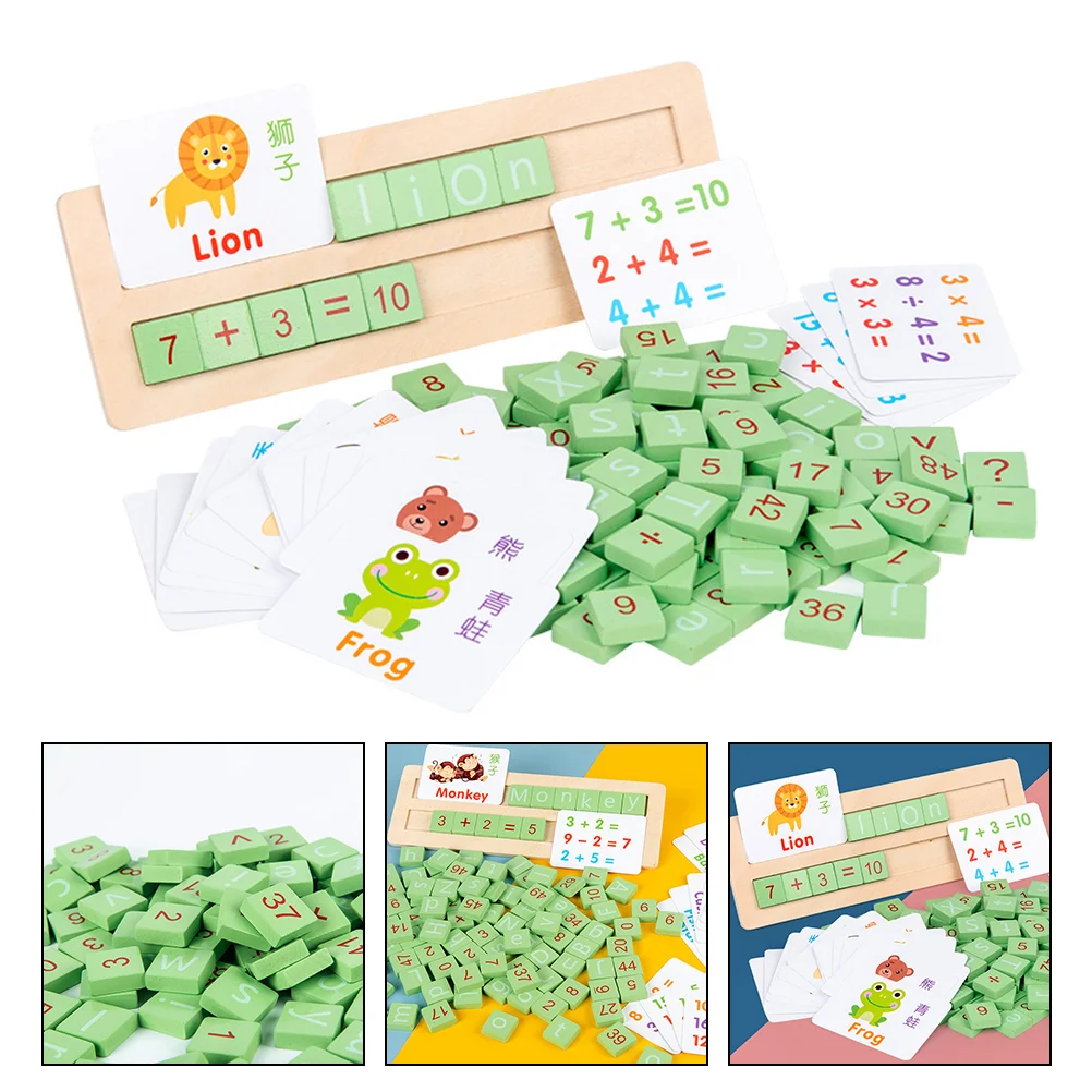 

Toy Game Learning Alphabet Letter Number Word Wooden Block Matching Memory Spelling Blocks Kids Cognition Counting Children
