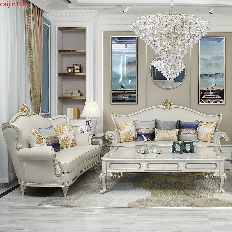 

Роскошная мебель Loveseat SOFA для французской виллы, домашняя мебель из массива дерева, ручная работа, золотая, золотая, в европейском стиле, эксп...