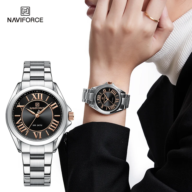NAVIFORCE Women Watches High Quality Quartz Watch Waterproof Stainless Steel Female Fashion Wristwatch Ladies Relogio Feminino