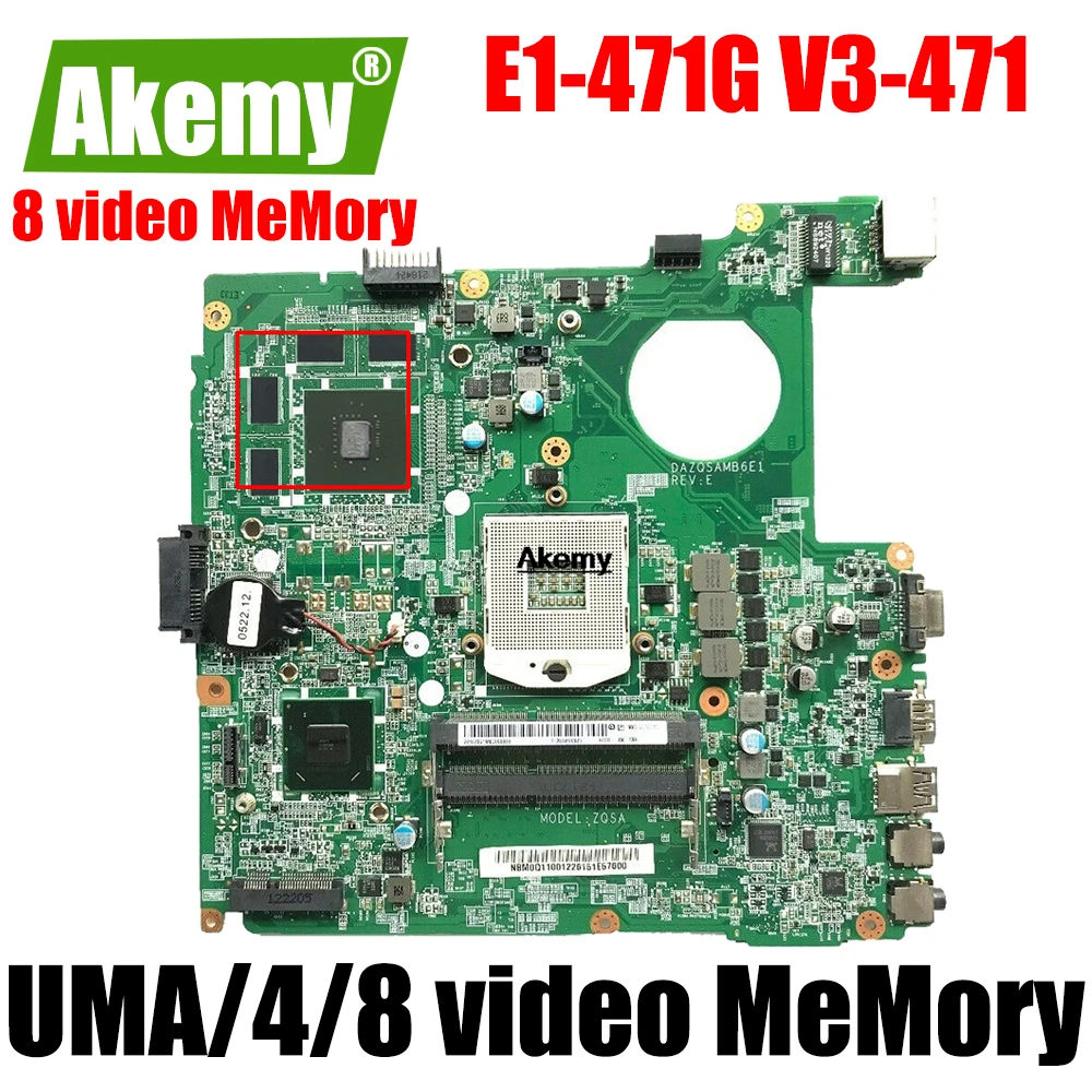 

Материнская плата DAZQSAMB6E0 DAZQSAMB6E1 DAZQSAMB6F1 для ACER Aspire E1-431 E1-471 E1-471G V3-471, материнская плата для ноутбука SLJ8E HM77 HM76