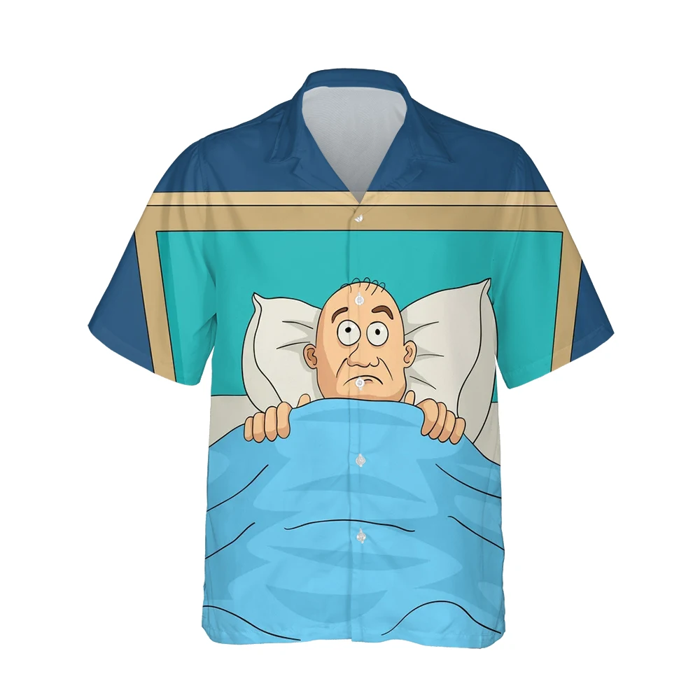 Jumeast 3d Crowds People Printed Hawaiian Funny Shirt Men Anime Trendy Short Sleeve Shirts Mens Fashion Casual Loose Streetwear