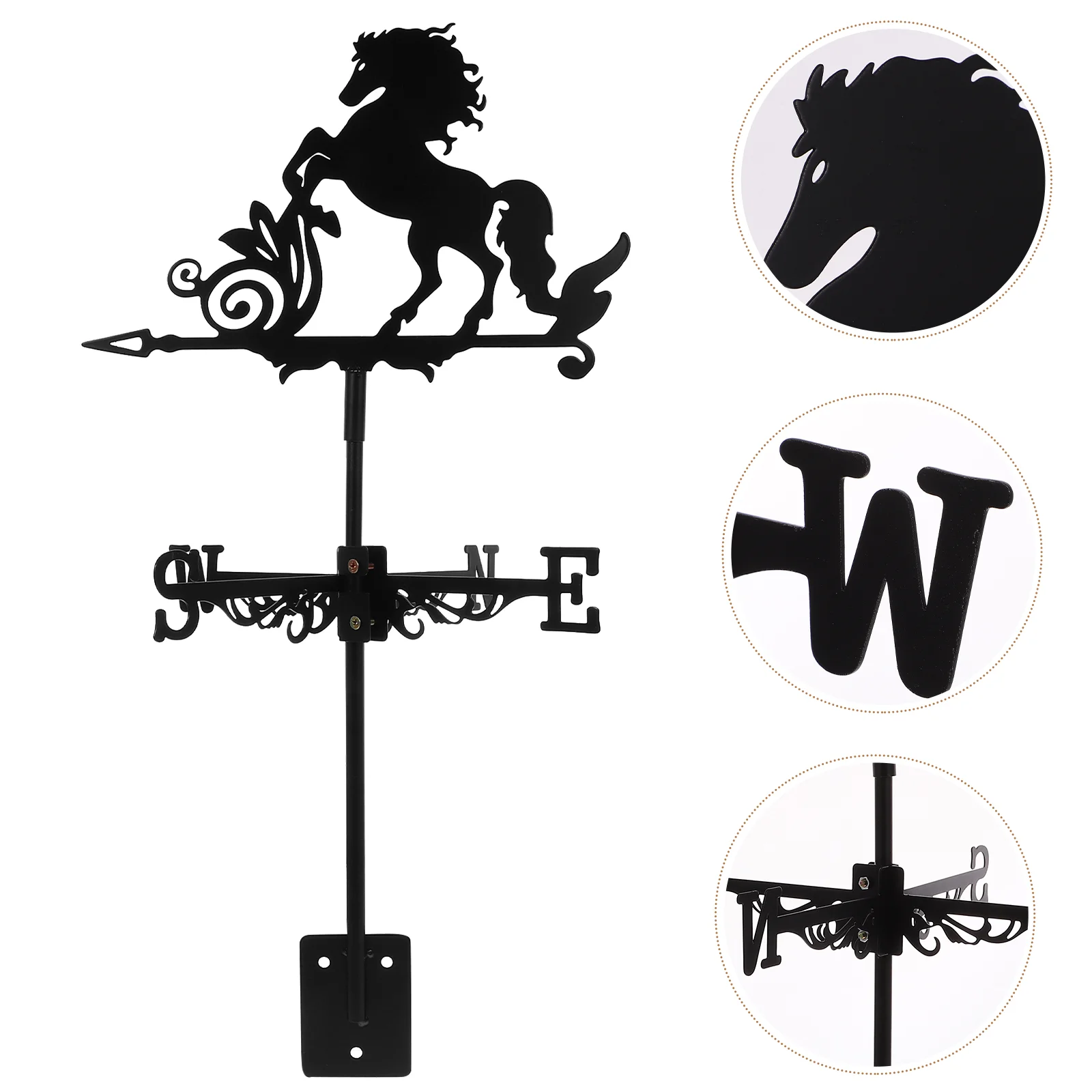 

Weathervane Metal Garden Stake Ground Insert Yard Decor Iron Wind Indicator Vanes Sheds
