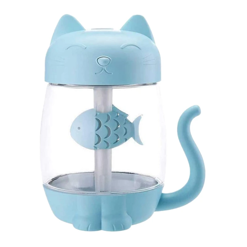 

350ML USB Cat Air Humidifier Cool Mist Adorable Mini Landscape Humidifier Mini USB Fan for Home Bedroom Office Car
