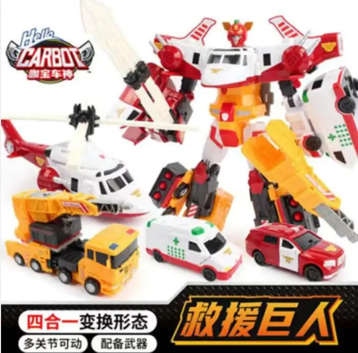 

Deformed Car Robot Transformation Rescue Giant Rider Korean Cartoon Anime Plastic Hello Carbot Combination Toys Gift for Boy 2