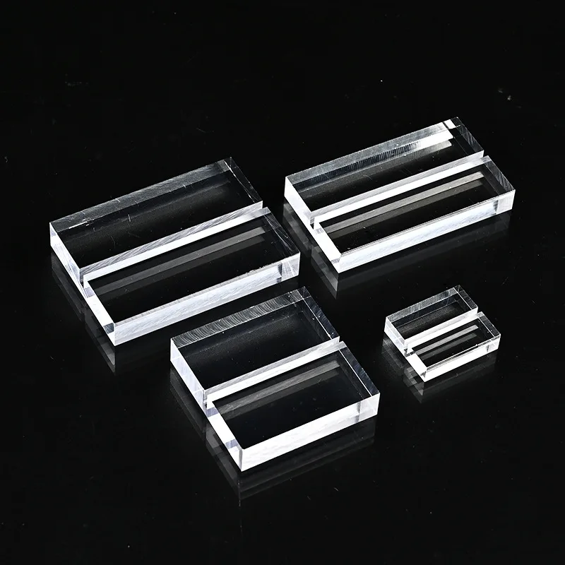 

Clear Acrylic Stand 2/3mm Slot Wedding Sign Holder Base for Wedding, Table Number,Business Card,Sticky notes,Meeting,Menu,Party