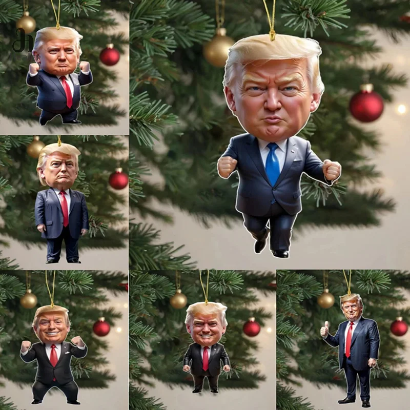 2024 подвесная рождественская елка адвент-календарь Трампа украшения