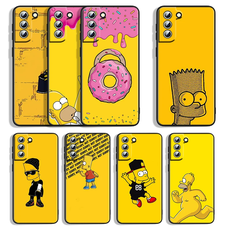 

Silicone Cover Anime Simpsons For Samsung Galaxy S22 S21 S20 FE Ultra S10e S10 S9 S8 S7 S6 Edge Plus Black Phone Case