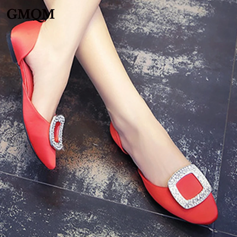 GMQM весенне-летние новые женские элегантные туфли с круглым носком и низкой