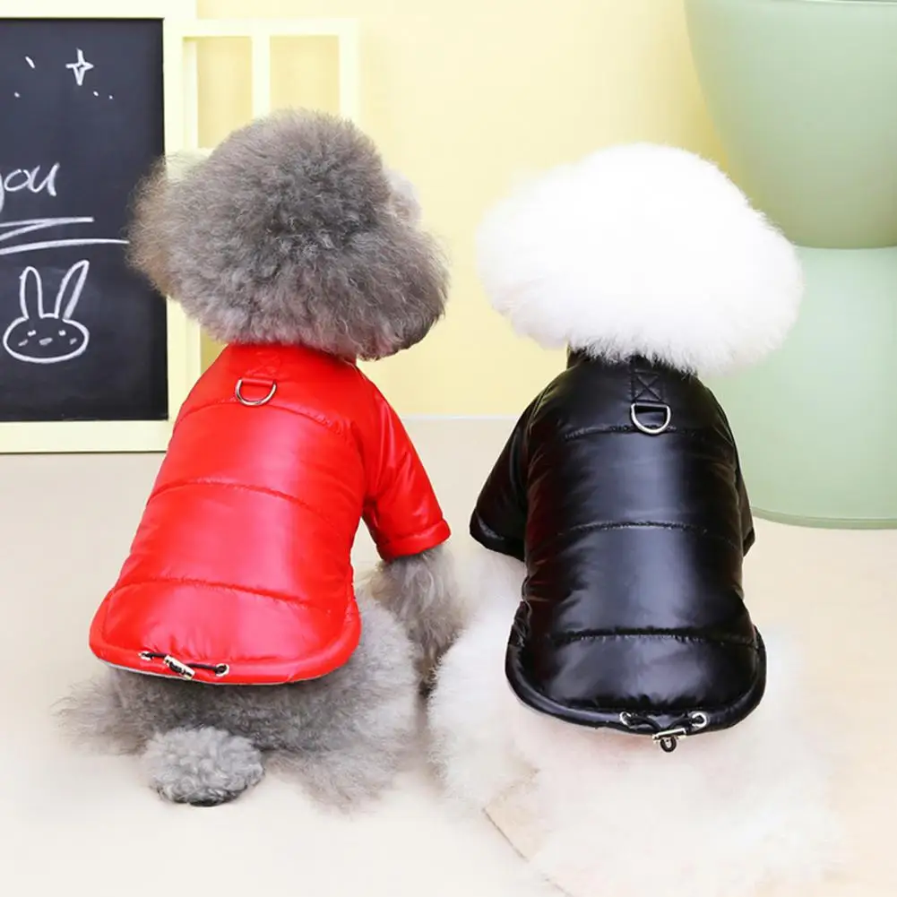 

Unique Pet Coat Tail Drawstring Waterproof Pet Down Coat Winter Dog Clothing with Tow Ring Dog Cotton Coat for Daily Wear