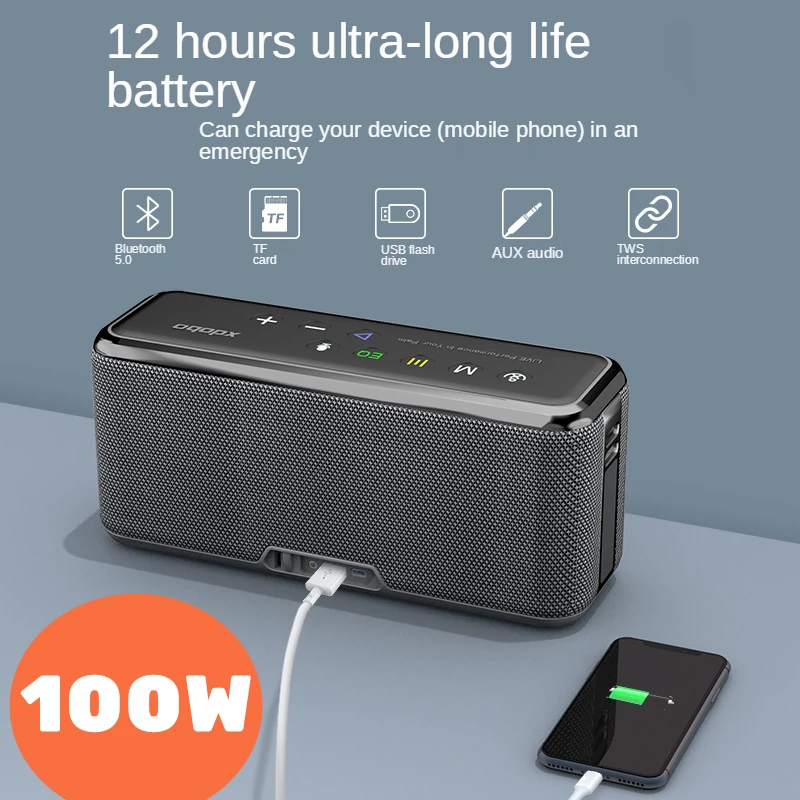 XDOBO X8 Max 100 Вт портативная беспроводная Bluetooth Колонка TWS сабвуфер и Аккумулятор