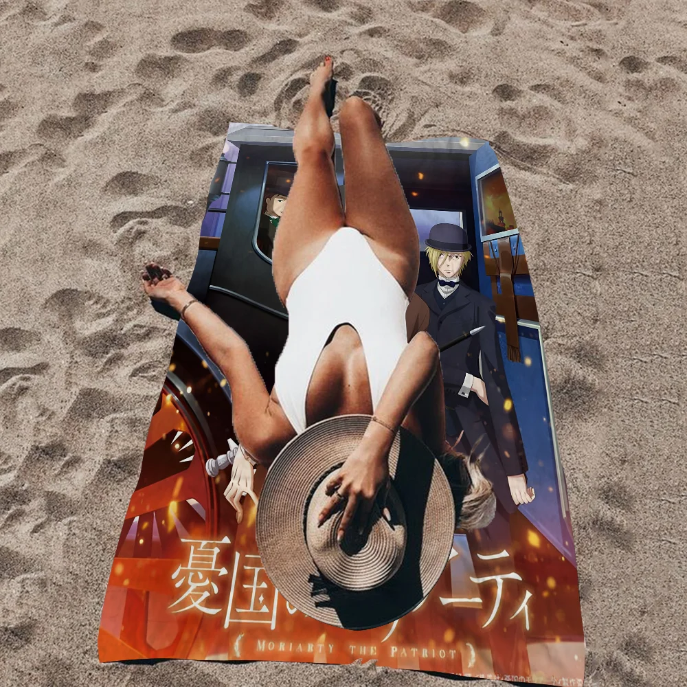 Аниме Мориарти Патриот Большие пляжные полотенца из микрофибры Быстросохнущее