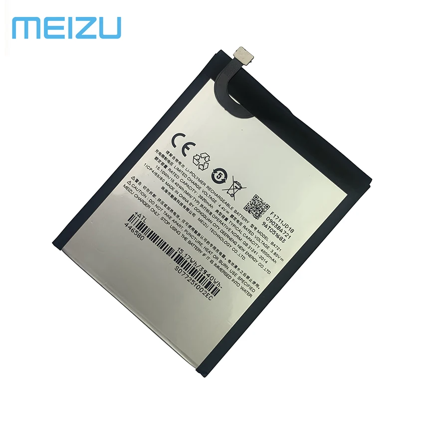 Новый оригинальный аккумулятор BA721 4000 мАч запасные части для смартфона Meizu Meilan Note6