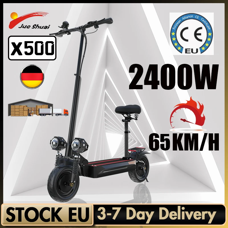 

100km Range Jueshuai X500 Electric Scooters Adults 2400W 48V Powerful Motor E Scooter Max Speed 65KM/H Folding Patinete Elétrico