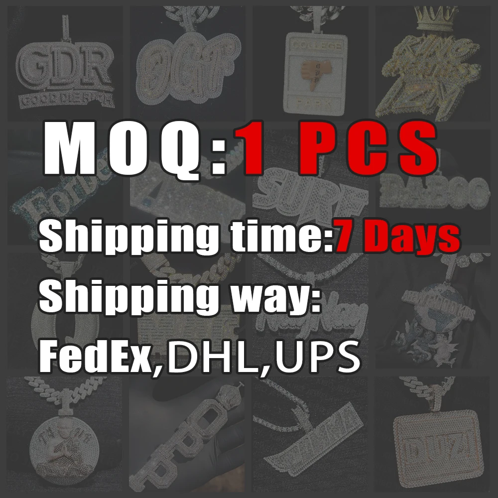 Кубинская цепочка из серебра S925 Iced Out Vvs муассанит XCL