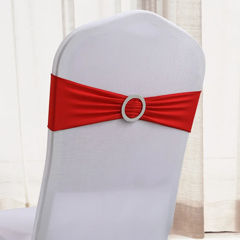 

Wedding Chair Knot Ribbon Decoration Sashes For Banquet Country Cover Straps Back Flower Elastic Bow Banquet Party Accessories