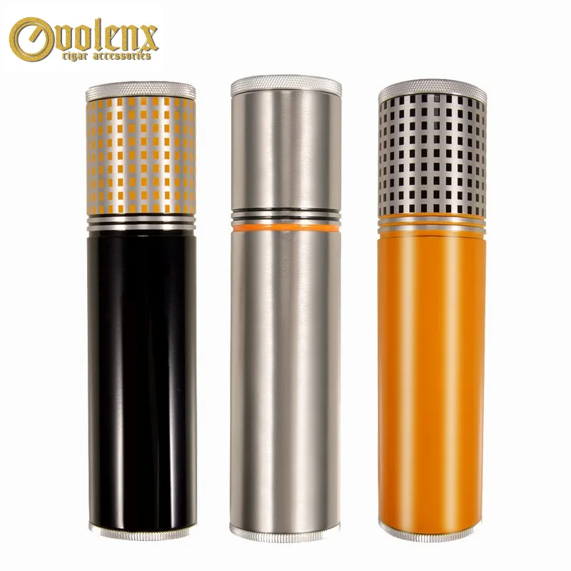 

Travel metal portable cigar tube 3 cigars aluminum tube
