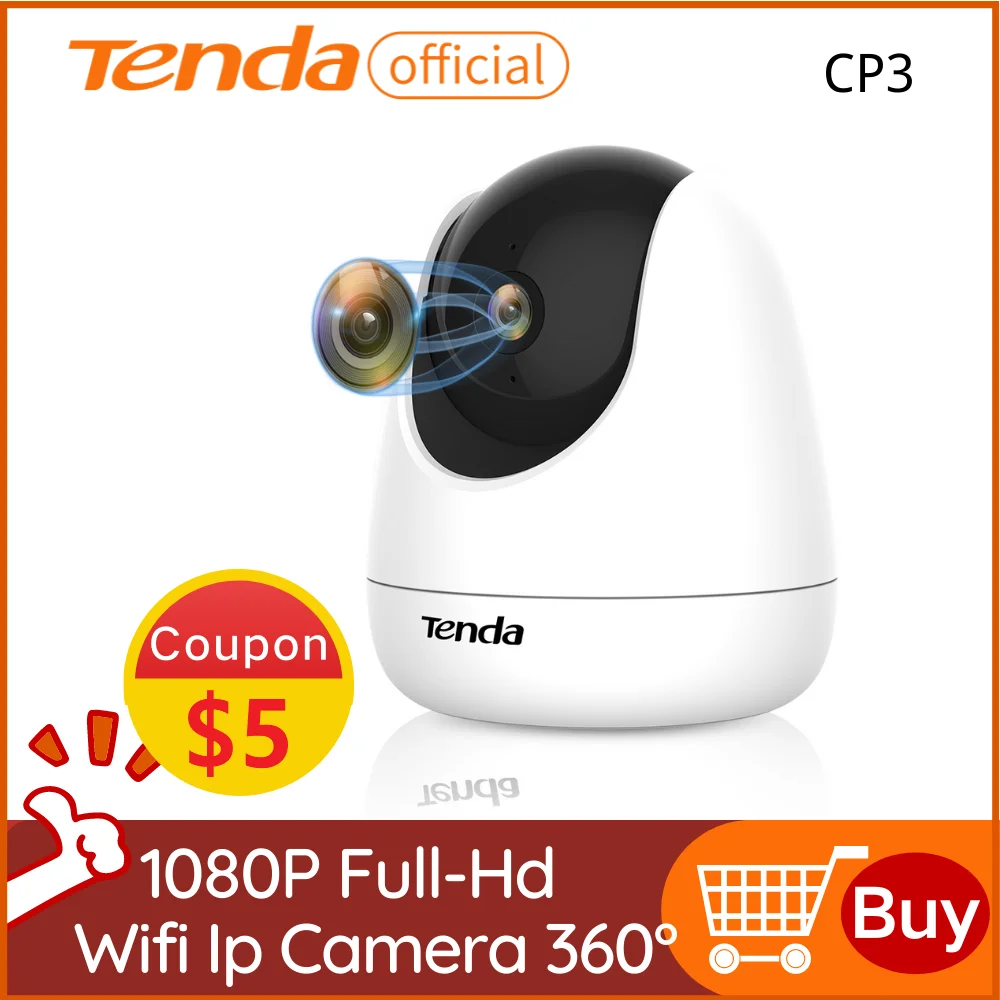  Ip-камера Tenda Cp3, 1080P Full-Hd, 2 МП, Wi-Fi 