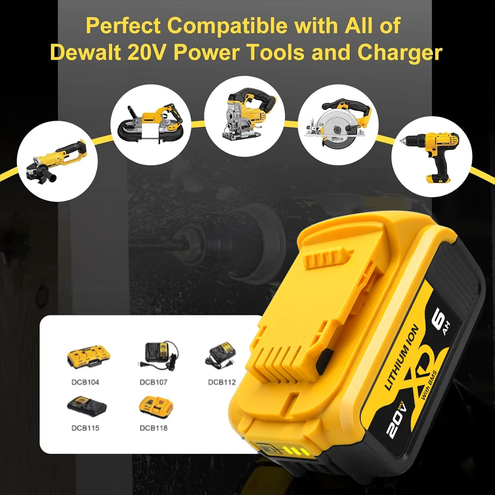 Замена литий-ионного аккумулятора Dewalt 18 В/20 В 12 Ач макс. совместимого с