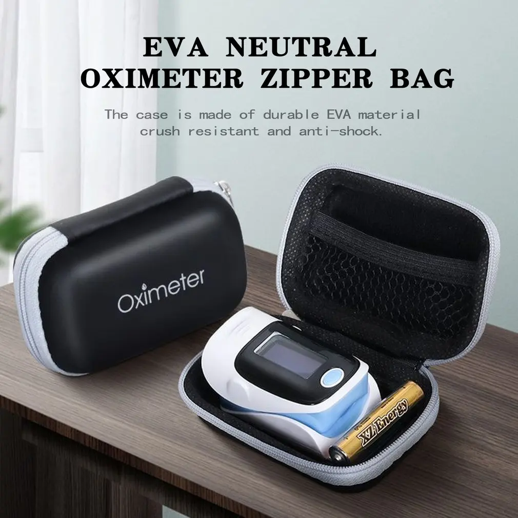 

1pc Potable EVA Neutral Oximeter Storage Bag Zipper Holder Oximeter Cover Kit Bag Protection Case Kit For Finger Pulse Oximeter