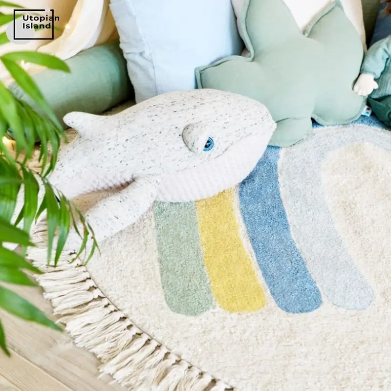 Белый плюшевый ковер для детской спальни мягкий детский игровой коврик детей