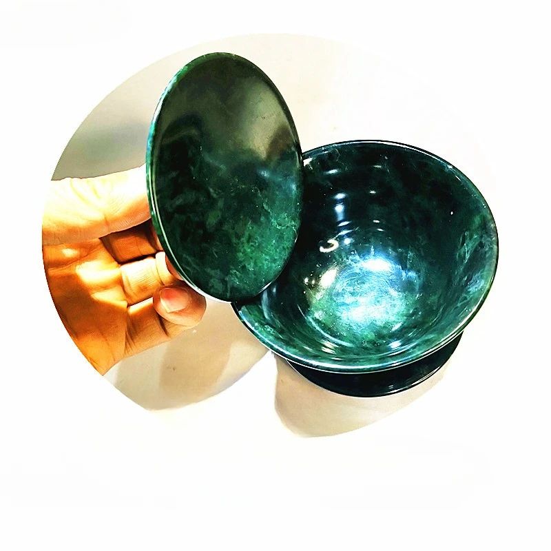 Yuanyang Нефритовая лекарственная чашка каменная Tureen San Cai Bei
