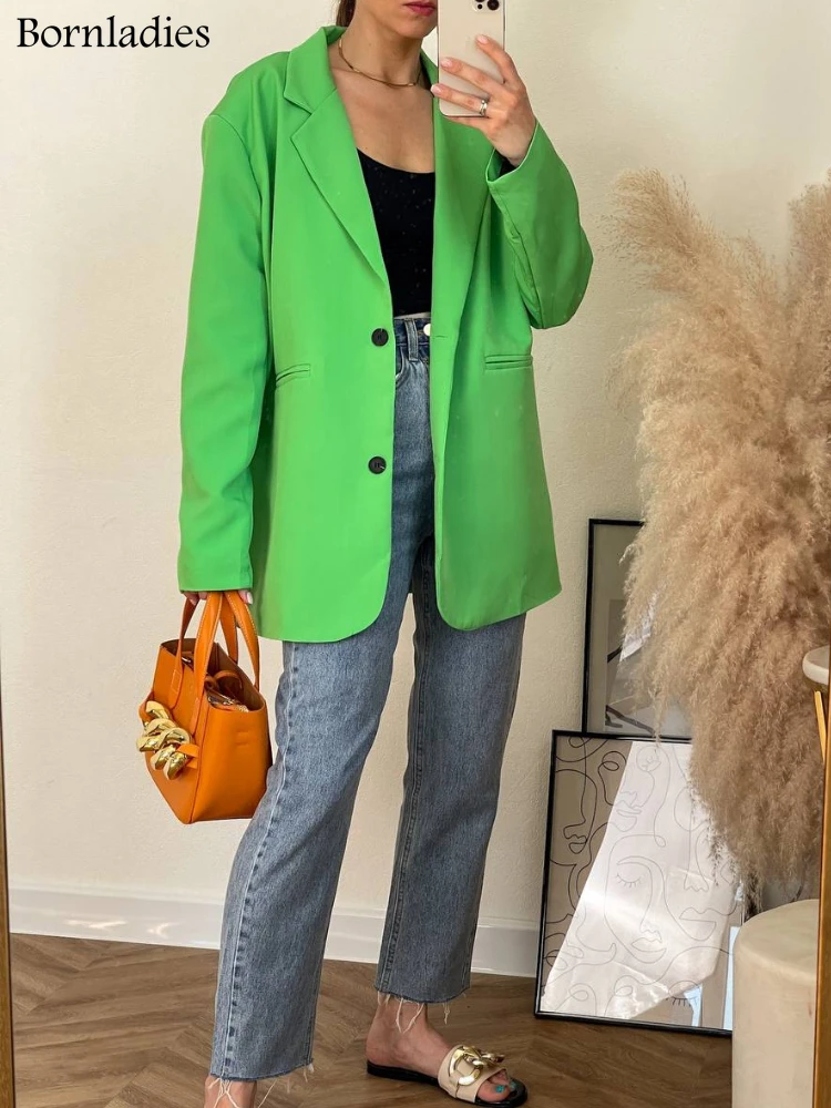 Женский свободный Блейзер на одной пуговице с длинным рукавом | Женская одежда