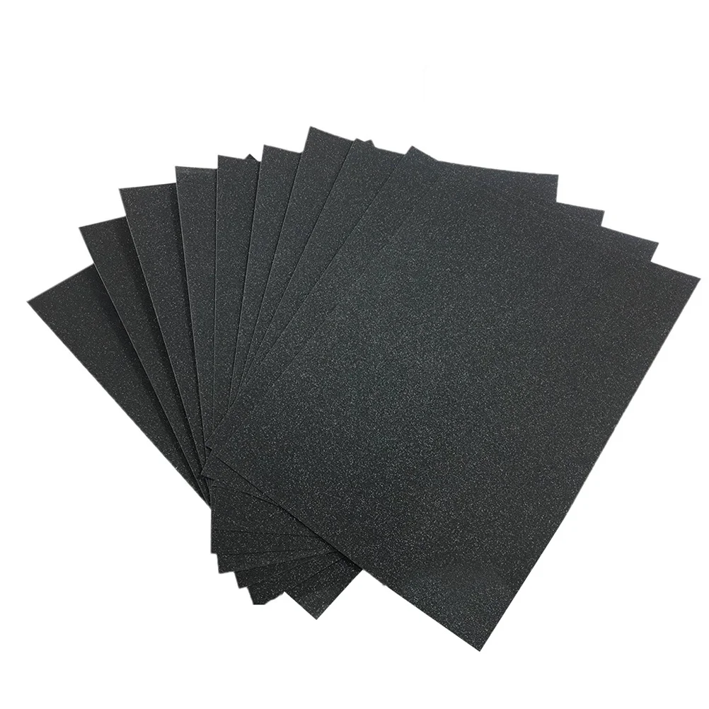 

10pcs A4 Sheets Glitter Cardstock Making Diy Material Sparkling Craftwork Scrapbooking (Black)