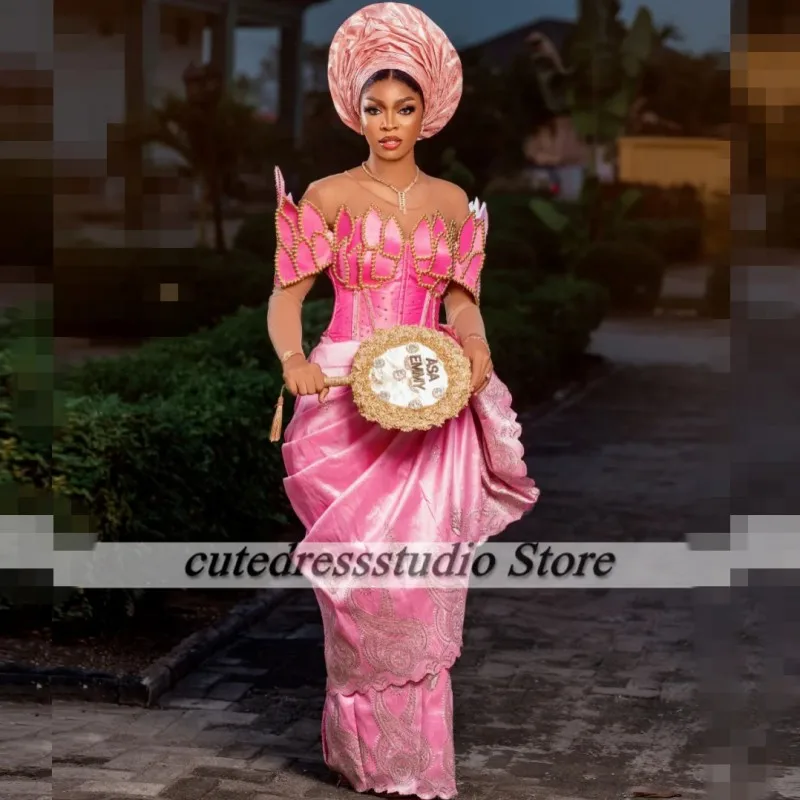 Нигерийские свадебные платья женские роскошные вечерние Scopp с бисером Aso Ebi