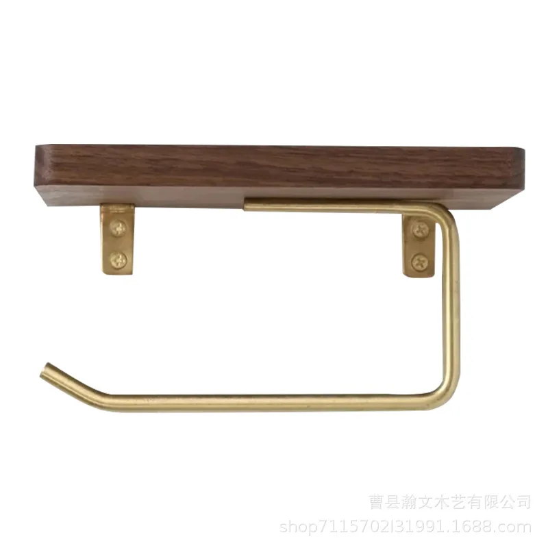 

Solid Wood Paper Towel Holder Restroom Punch-free Wall Mounted Tissue Holder Bathroom Accessories Wandregal Toilet Paper Holder