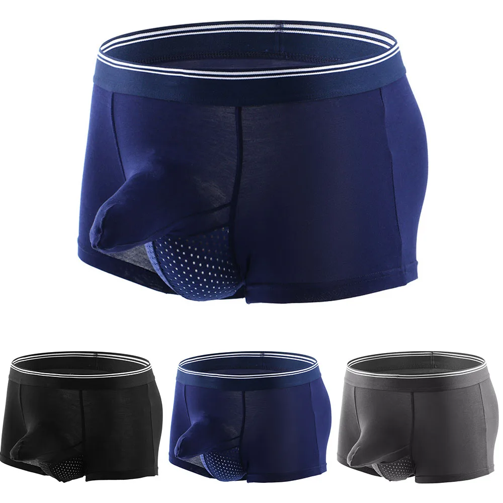 

Men Underwear Boxer Briefs Modal Shorts Breathable ELephant Nose Underpants 3D Pouch Shorts Male Panties Tanga