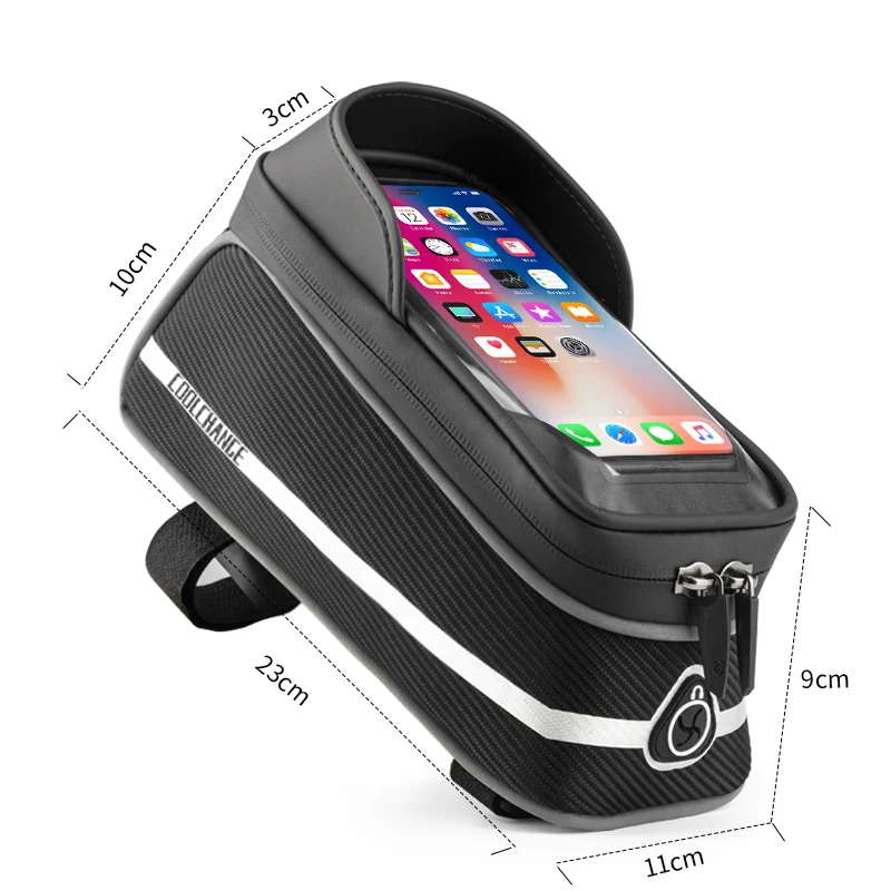 

Bike Front Frame Tube Bag Rainproof Reflective 8.0in Touch Screen Phone Bicycle Bags MTB Bicycle Accessories