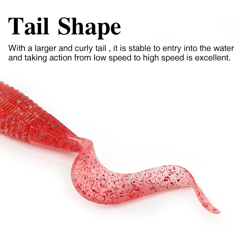 Фото Приманка TSURINOYA мягкая, в виде личинки, 2,36 дюйма, 3,1 г, 12 шт., с изгибом в Мягкая силиконовая приманка креветок, соли, щуки, окуня №4