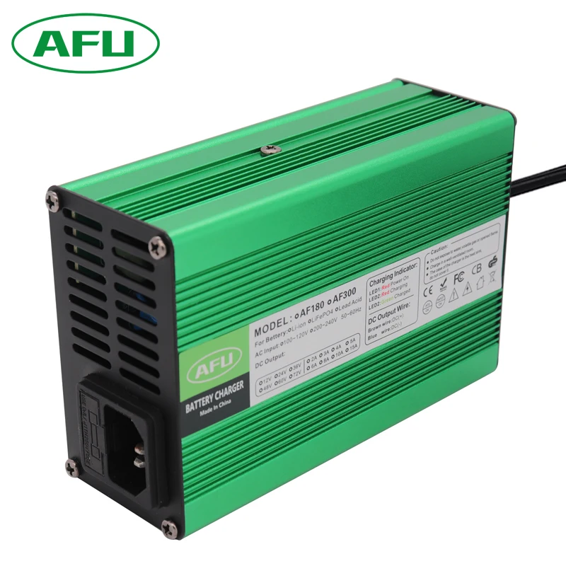 54.75V  4A  LiFePO4 Battery Charger With Fan 15S 48V Charger  Connector For 48V 15S LFP Batterie