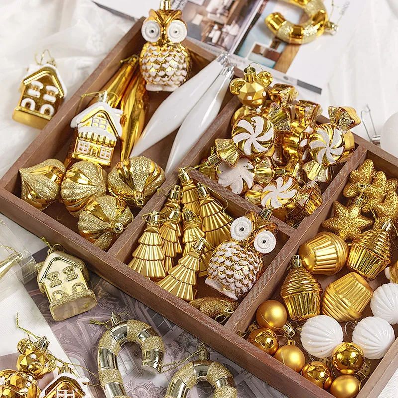 

Golden Christmas Ball Shaped Ball Christmas Party Decoration Ball Pendant Christmas Tree Decoration Hanging Ball Colored Ball