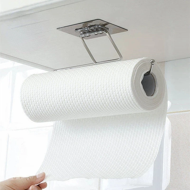 

Thanstar 1/2 PCS Roll Paper Holder Stainless Steel Tissue Towel Rack Storage Shelf Bathroom Toilet Paper Stand Kitchen Items