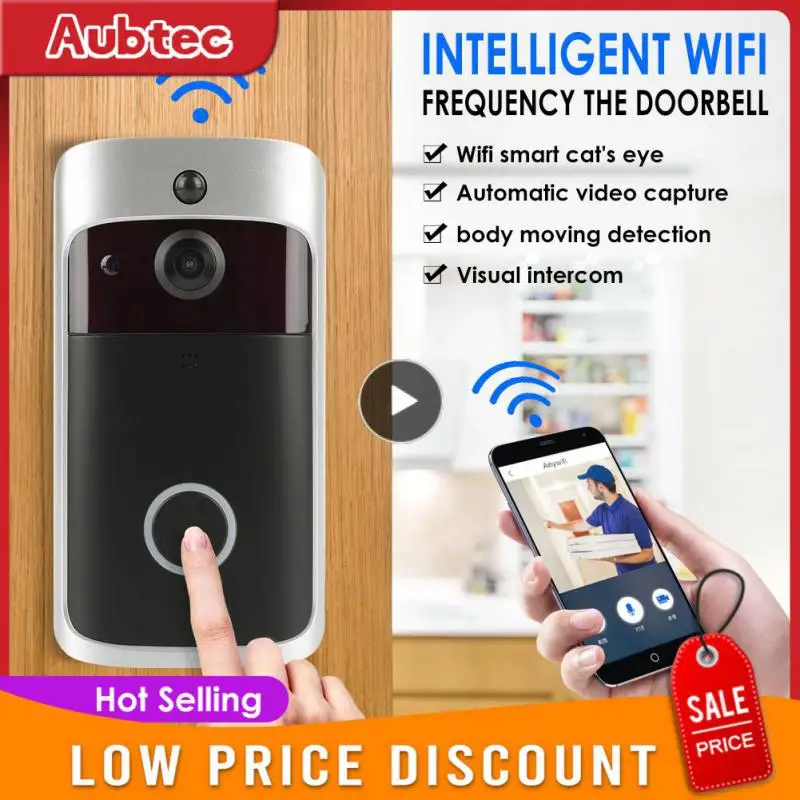

Smart Doorbell Camera Wifi Wireless Call Intercom Video-Eye For Apartments Door Bell Ring For Phone Home Security Two-Way Talk
