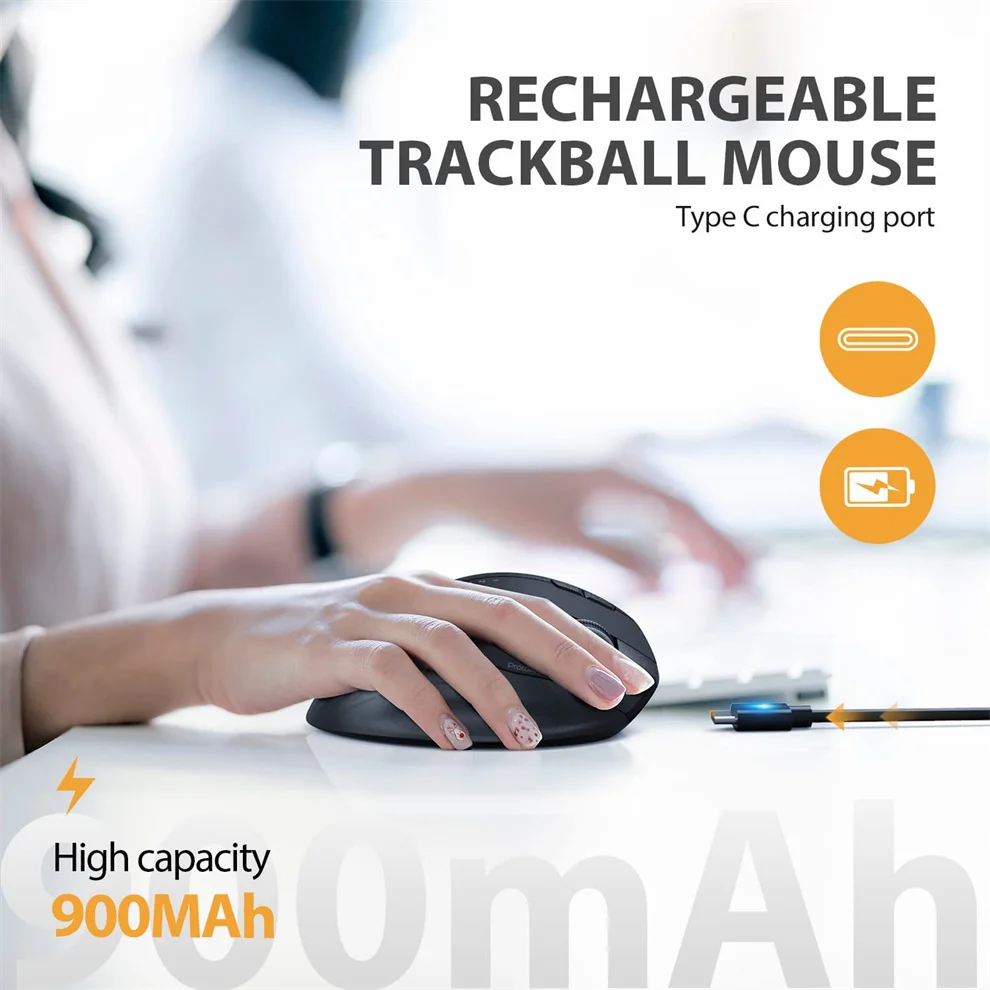 Jelly Comb RGB Wireless Trackball Mouse Bluetooth +2.4G Rechargeable Gaming Ergonomic Mice Thumb Control |