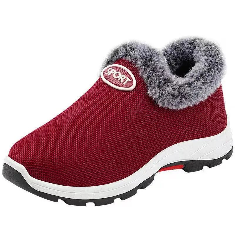Hot Winter Ladies Plus Velvet Thick Warm Cotton Shoes, One-step Lightweight Soft-soled Wear-resistant Women's Cotton Boots