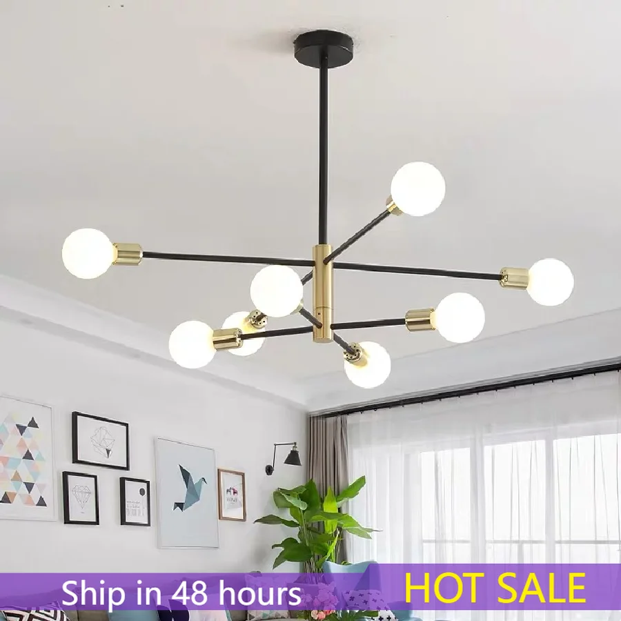 

Postmodern Living Room Chandelier Dining Room Bedroom Light Luxury Nordic Lamps Simple Atmospheric Molecular Lamp