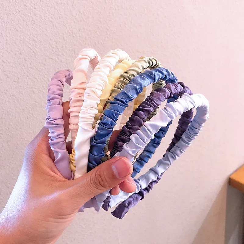 Ful Pleated Hair Bands For Women Macaron Ice-cream Color Hairbands Hair Accessories