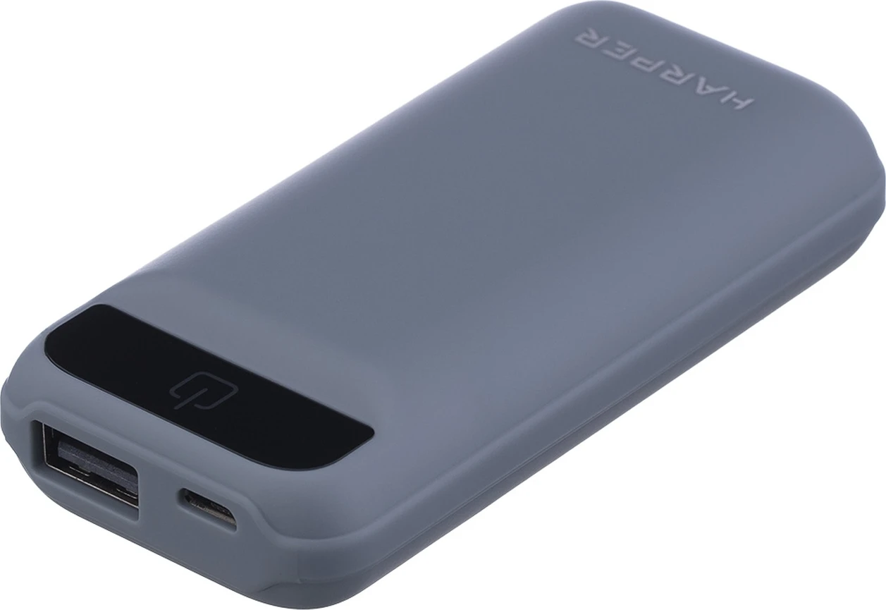 

Внешний аккумулятор Harper Power Bank PB-2605, 5 000 мА•ч, USB, серый