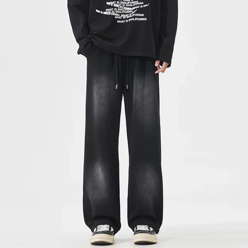 Корейские Модные Мужские Повседневные Спортивные Штаны Классические Черные