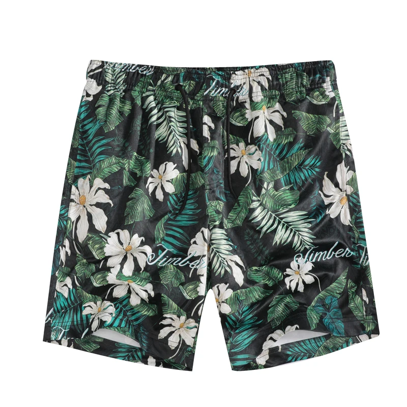 European and American men's wear summer 2022 new Green leaf print slim beach pants Fashion casual shorts Five minutes of pants