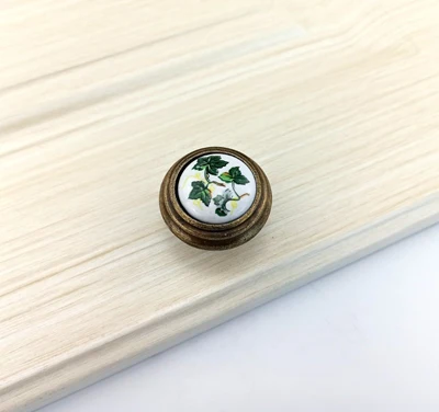 

Керамическая ручка GUJINDA с зелеными листьями